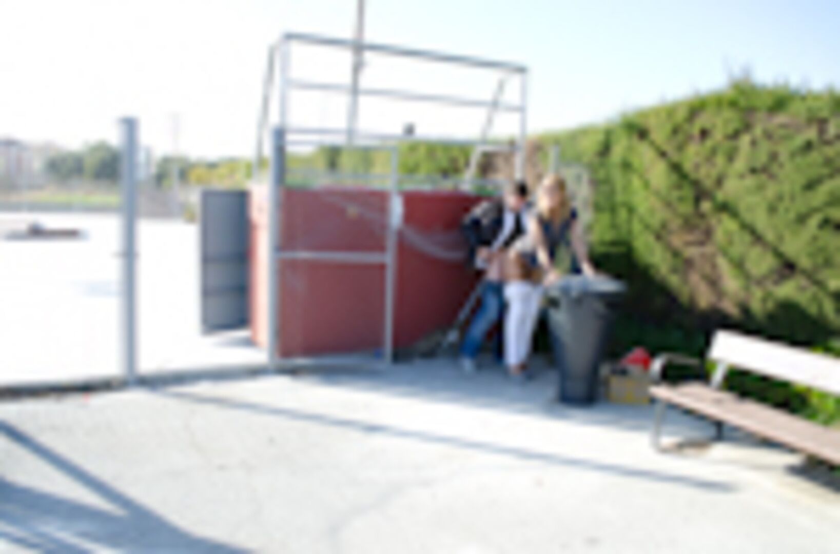 Hispanic Kassandra fucking in public in Spain