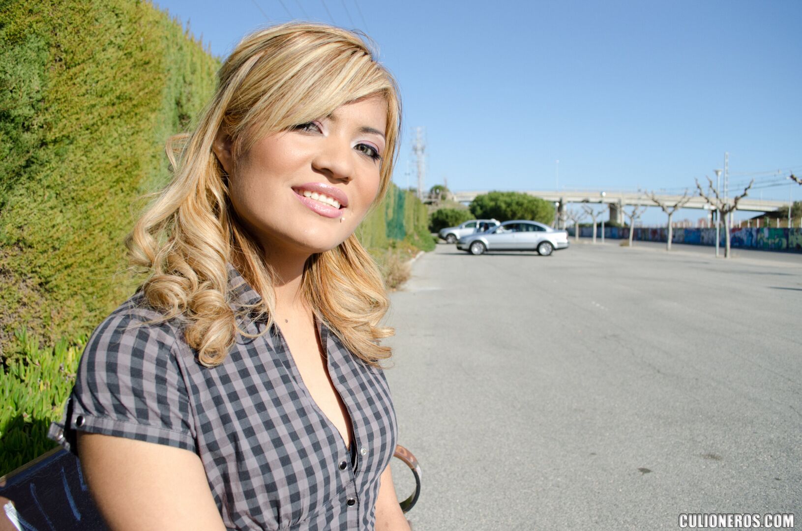 Hispanic Kassandra fucking in public in Spain