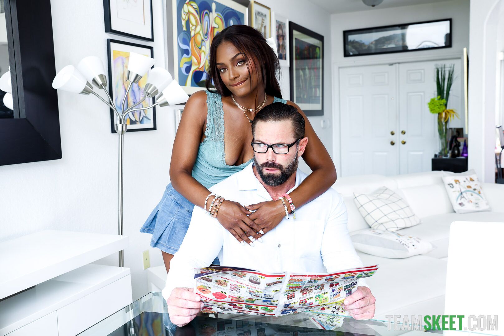 Black Babysitter Finally Lures Boss Into Fucking Her