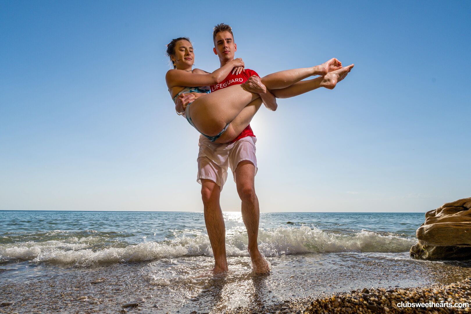 Lifeguard saves Jane's tight ass