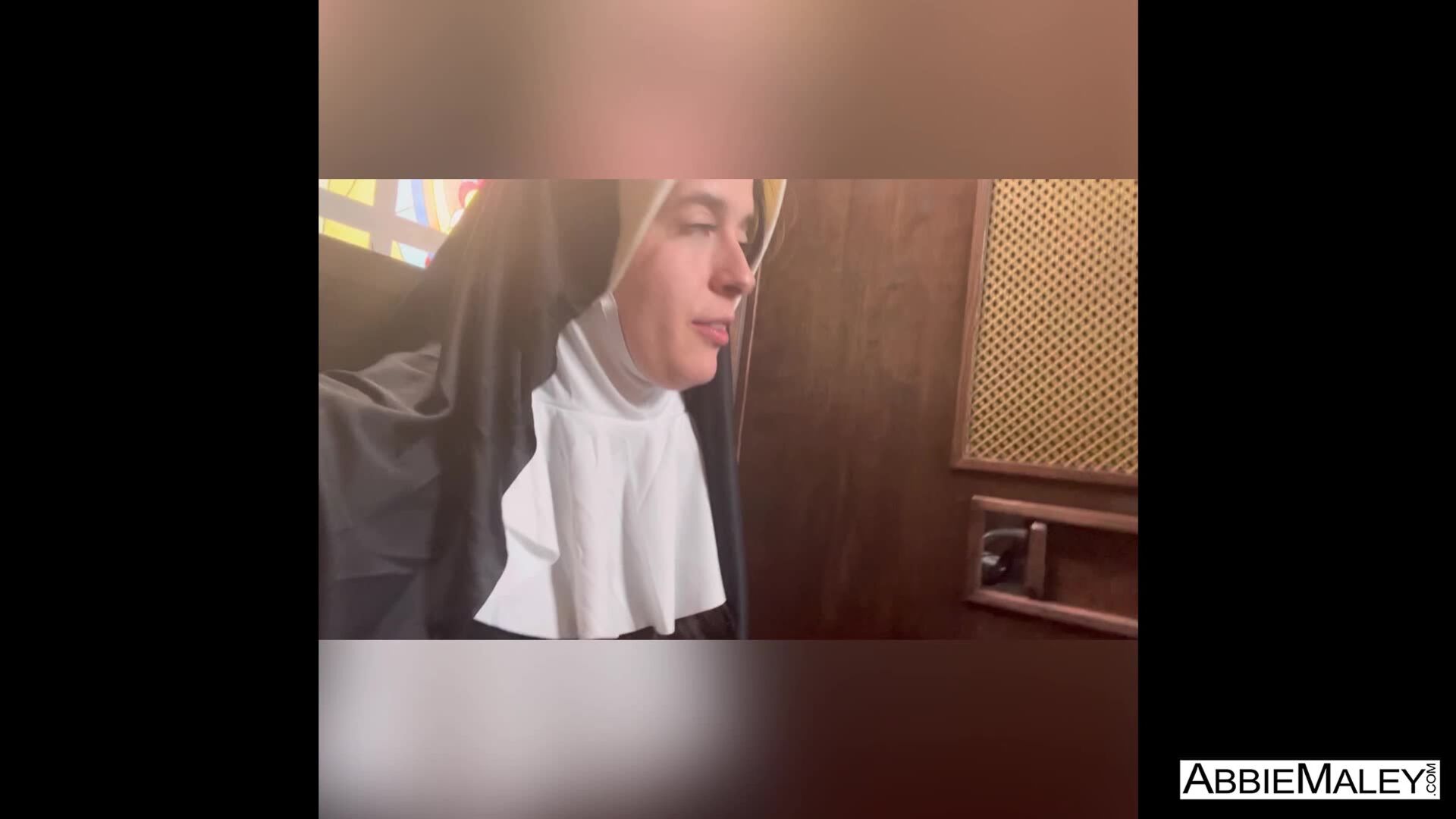 Abbie Maley Roleplays as a Nun for Able Godshark and Nathan Bronson
