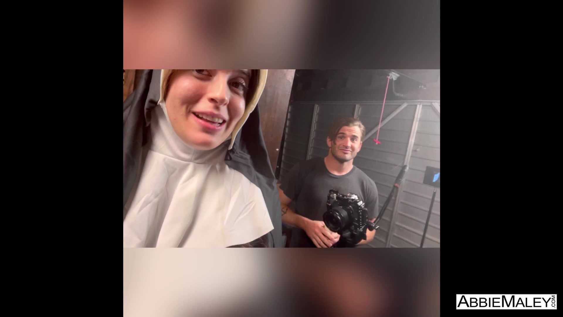 Abbie Maley Roleplays as a Nun for Able Godshark and Nathan Bronson