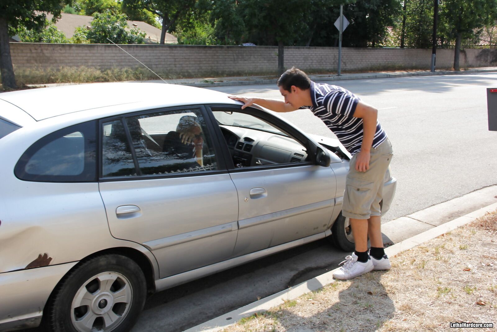 A Hot Chick Is Driving In A Bikini And Is Horny While Driving