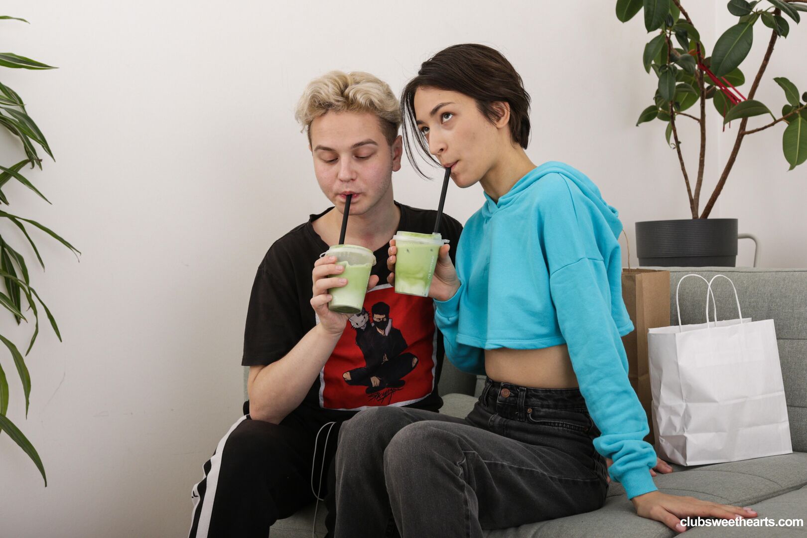 Eating sushi before pussy