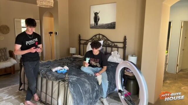 The crew was just hanging out vibing until Rylee Banks cock came out.