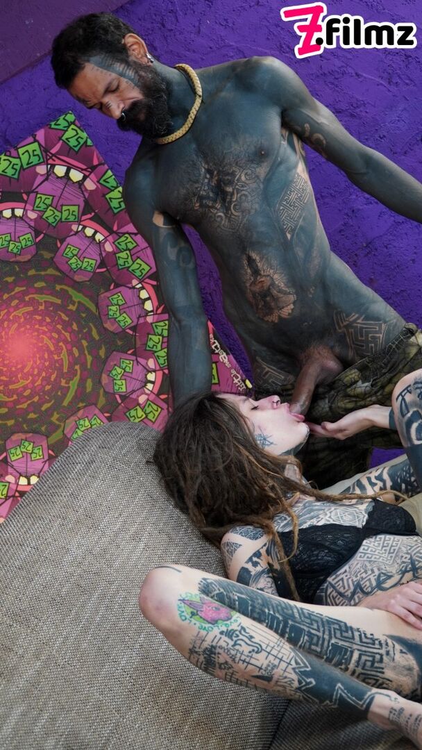 Tattoed couple HARD fucking and ANAL play