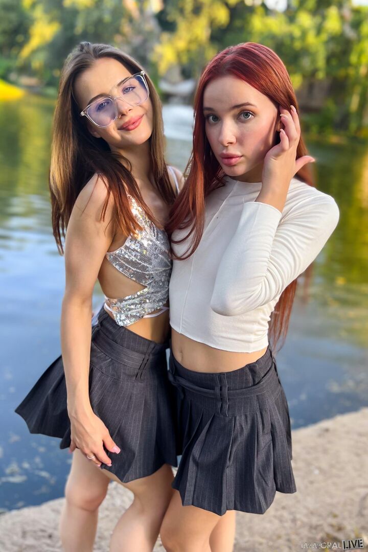 TINY 19-YEAR-OLD NEWBIES MEGAN MURKOVSKI & MIA MI CREAMPIE FOURSOME