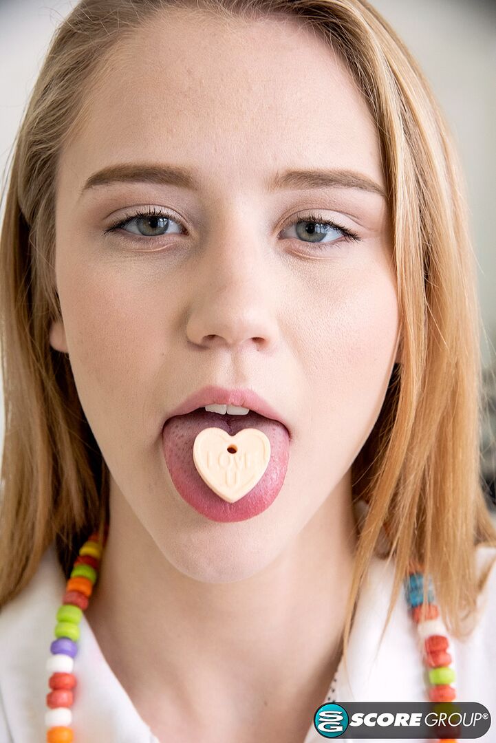 Tight Teen Ali Novak Rubs a Lollipop All Over Her Sweet Pussy