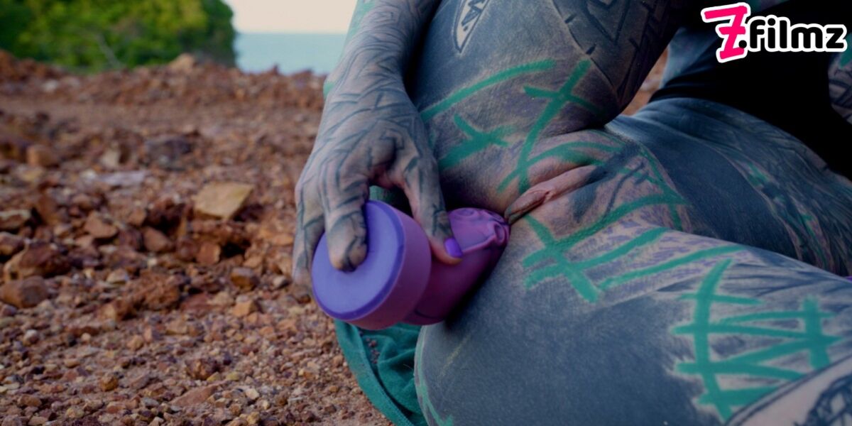 TATTOO teen PUBLIC ANAL masturbation and PISS