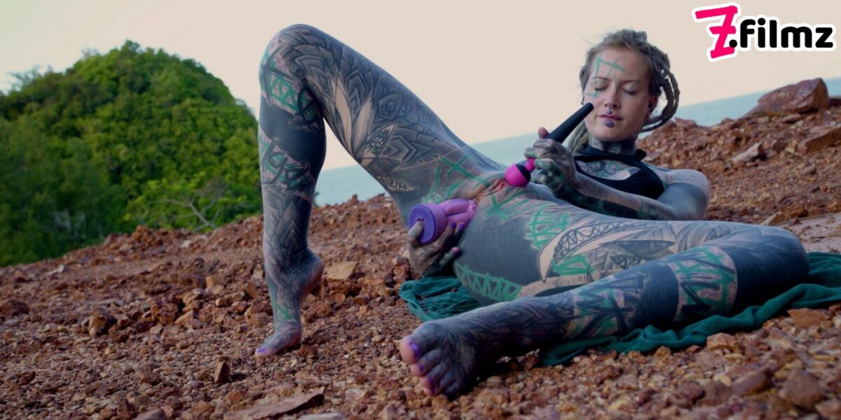 TATTOO teen PUBLIC ANAL masturbation and PISS
