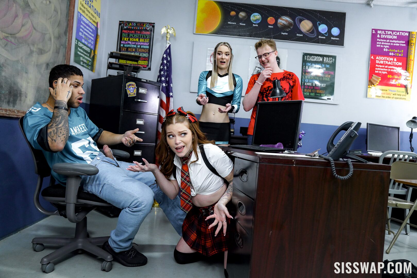 The Schoolgirl and the Cheerleader: A Stepsister Swap Story