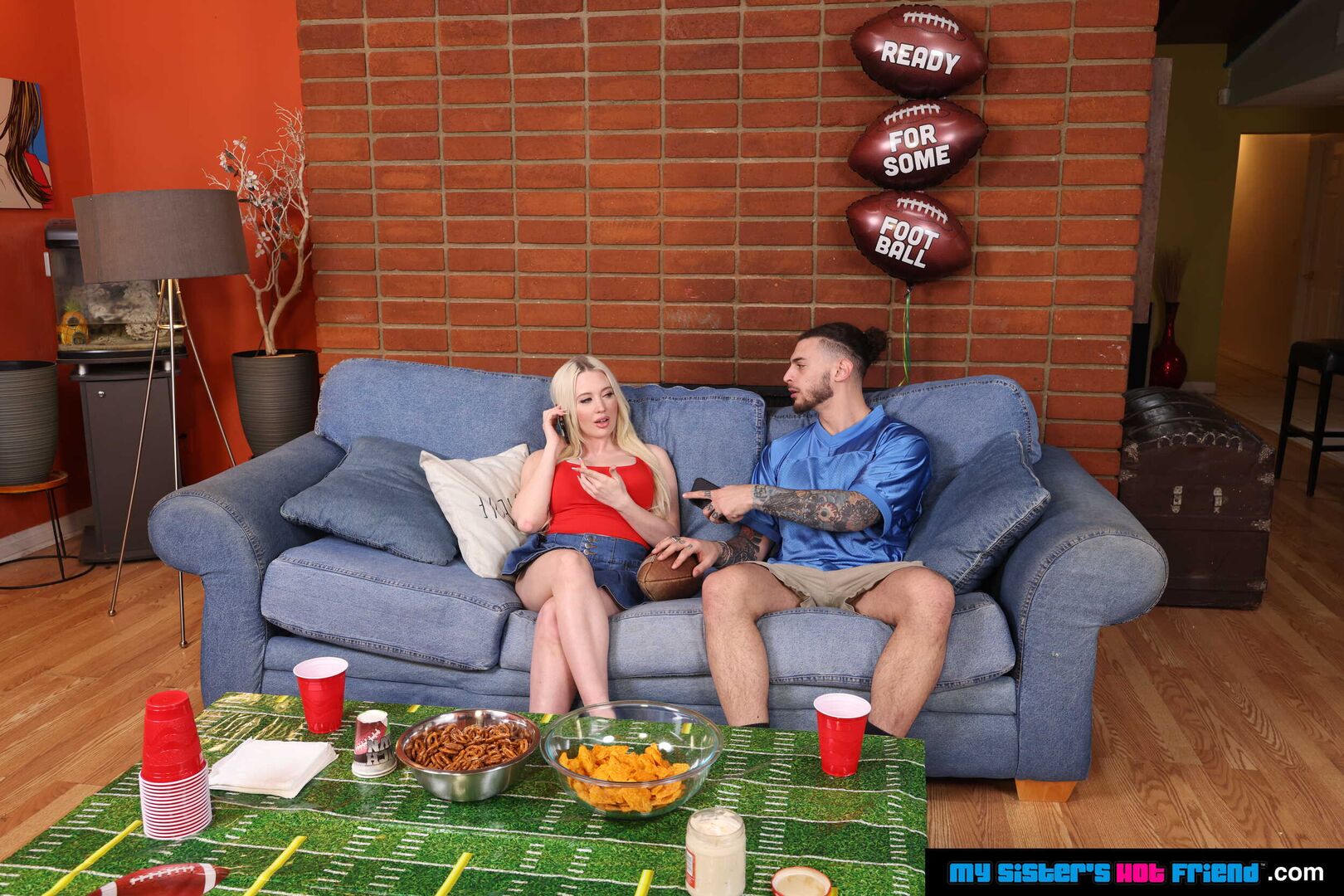 Naomi Ryder Gets turned on with football players in gear