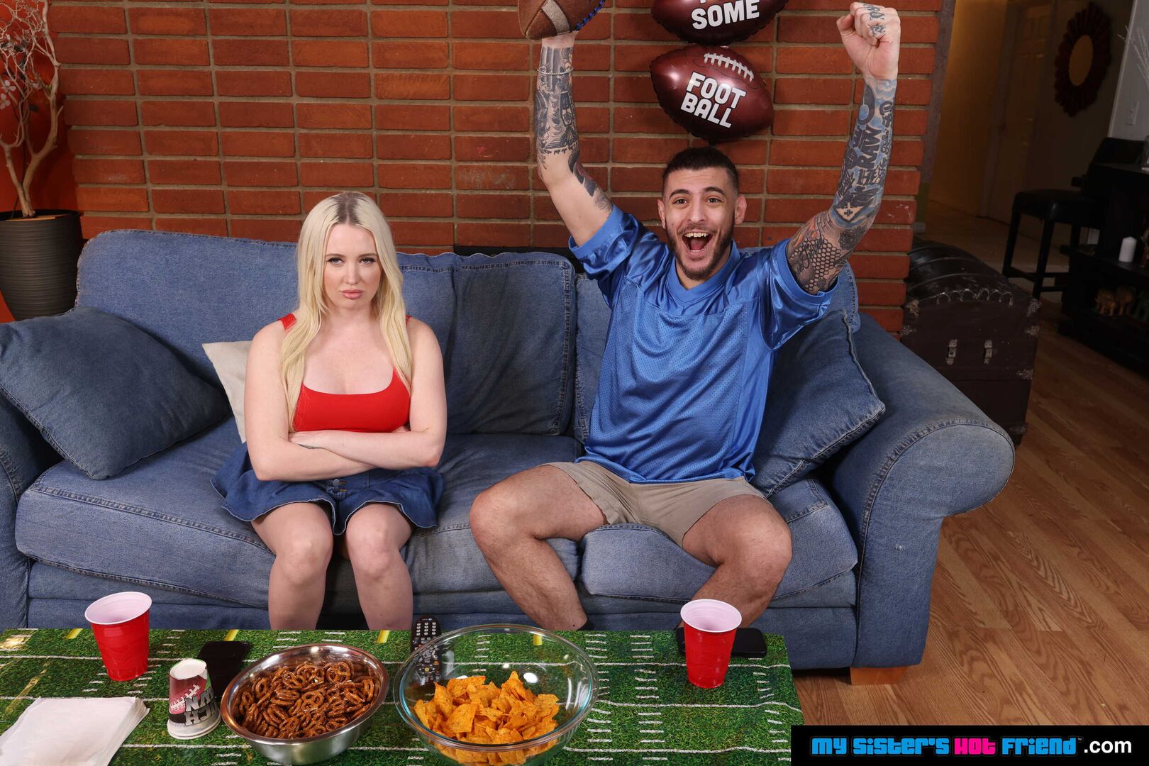 Naomi Ryder Gets turned on with football players in gear