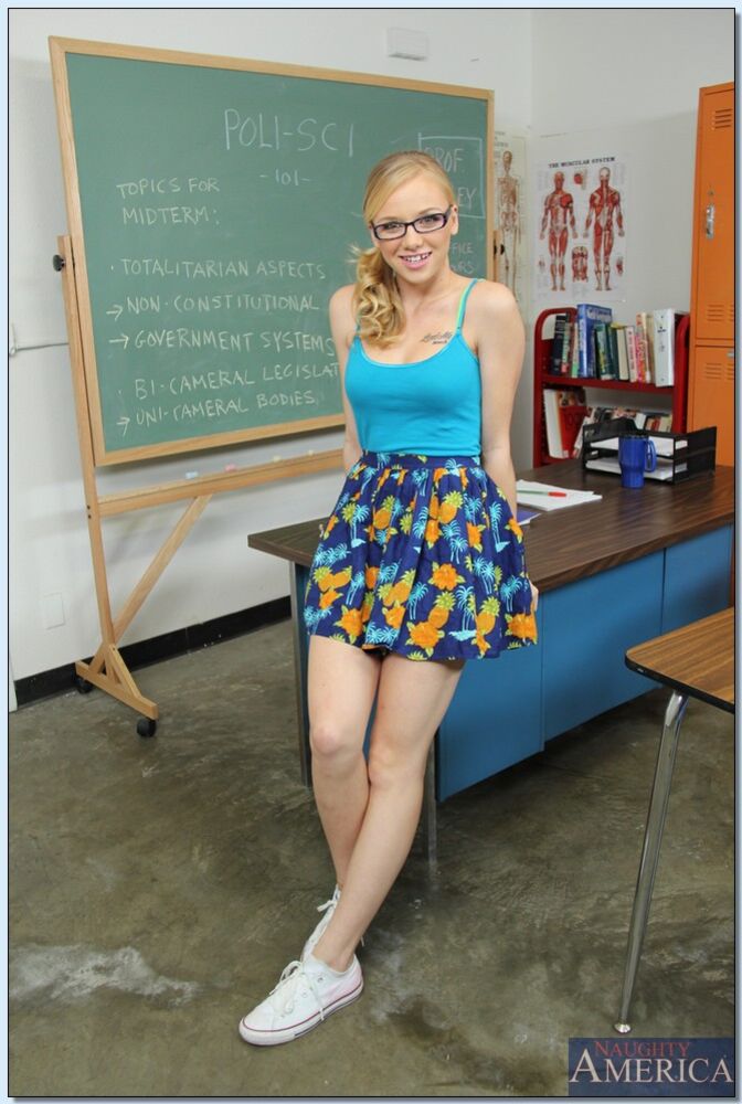 Tracey Sweet fucking in the classroom with her glasses