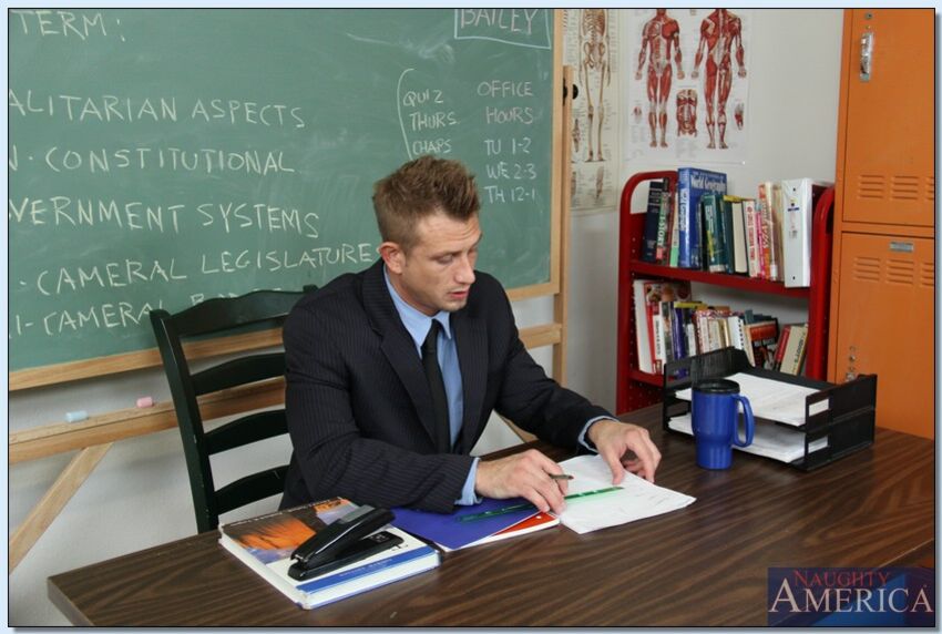 Tracey Sweet fucking in the classroom with her glasses