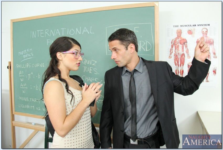 Scarlet Banks fucking in the classroom with her innie pussy