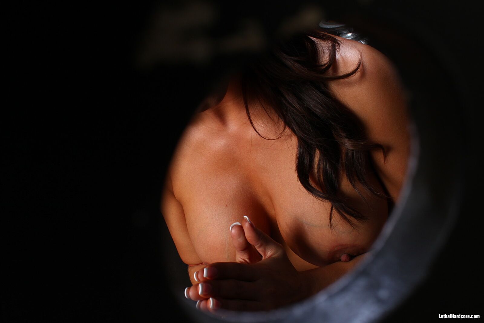 Leena Takes A Cock Through A Glory Hole Deep.