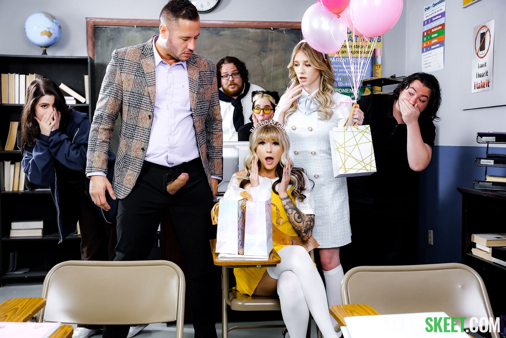 The Schoolgirl’s Present Is the Principal’s Hard Cock