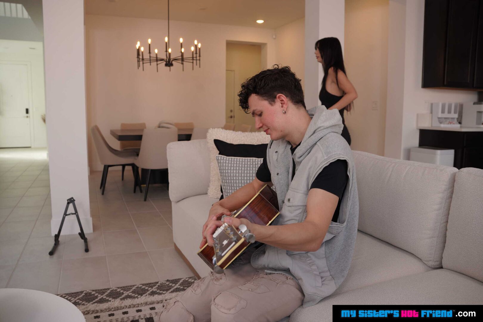 Sexy Asteria Jade has some fun with her friend's brother's stiff cock