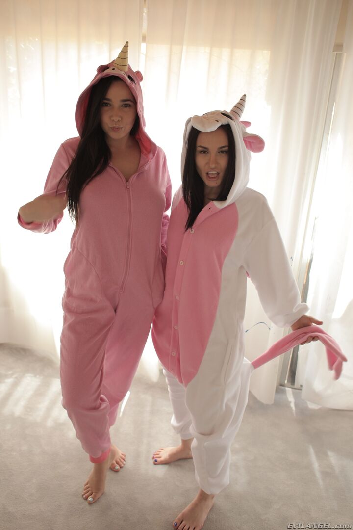 Sweet Lesbians In Unicorn Pajamas