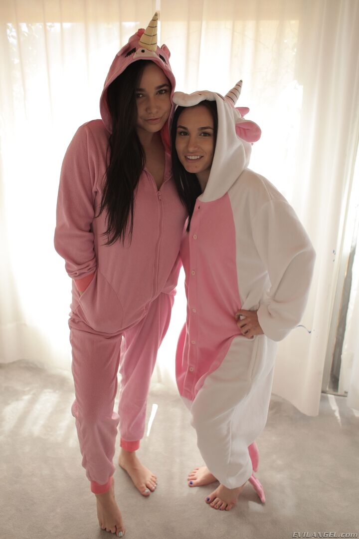 Sweet Lesbians In Unicorn Pajamas