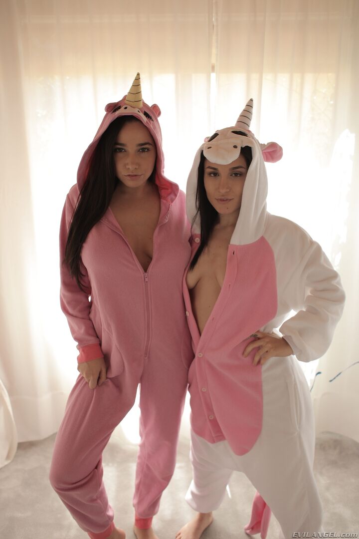 Sweet Lesbians In Unicorn Pajamas