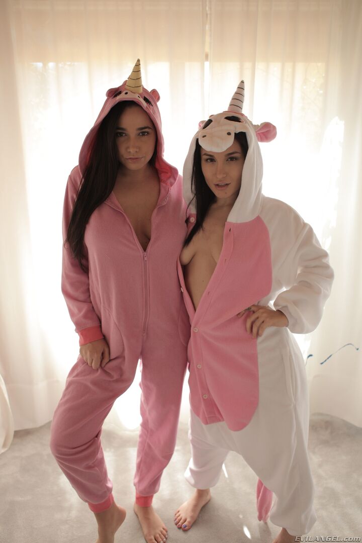 Sweet Lesbians In Unicorn Pajamas