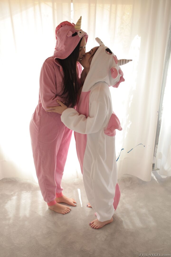 Sweet Lesbians In Unicorn Pajamas