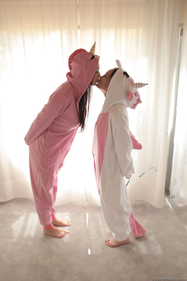 Sweet Lesbians In Unicorn Pajamas