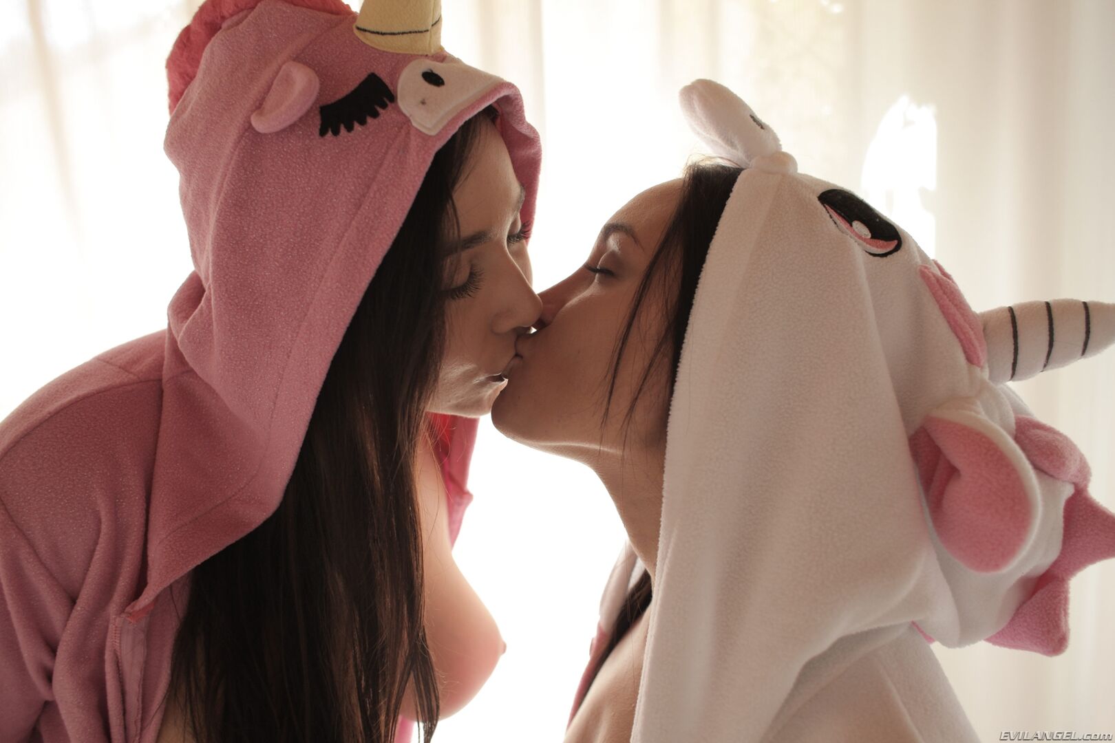 Sweet Lesbians In Unicorn Pajamas