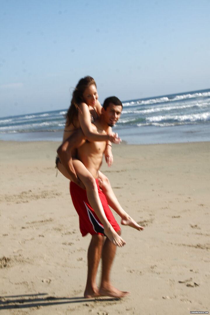 Beach Blanket Pickup Artist Seduces Willing Busty Teen