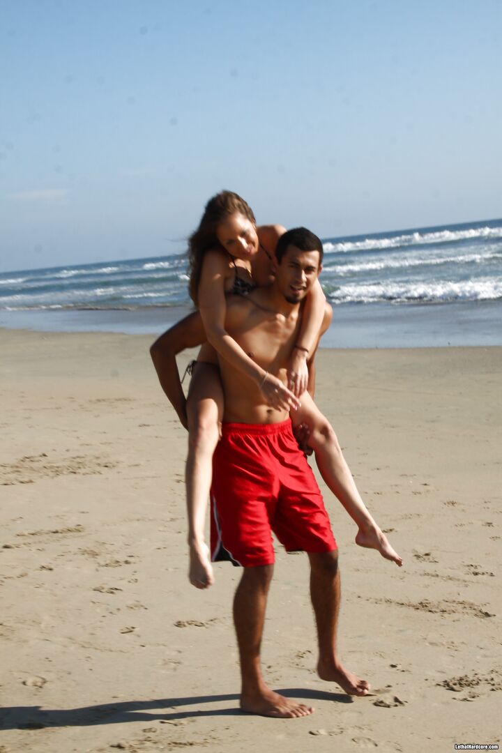 Beach Blanket Pickup Artist Seduces Willing Busty Teen