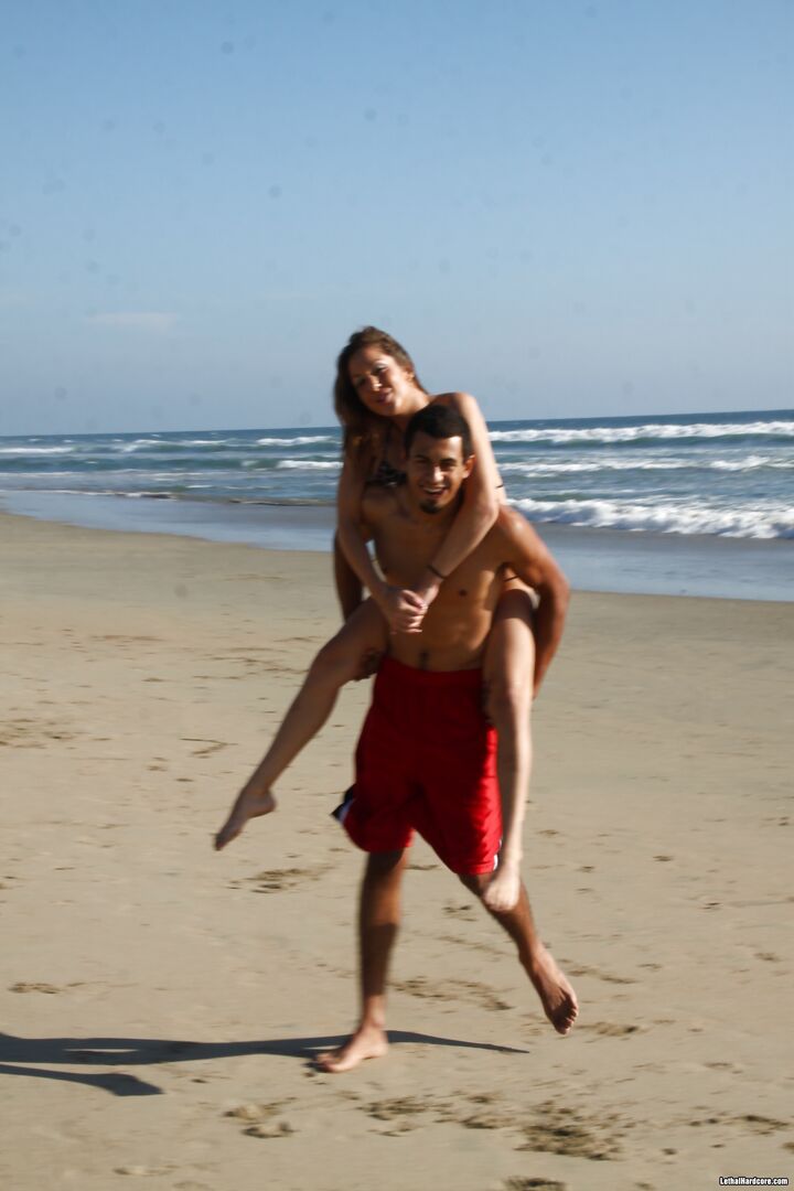 Beach Blanket Pickup Artist Seduces Willing Busty Teen