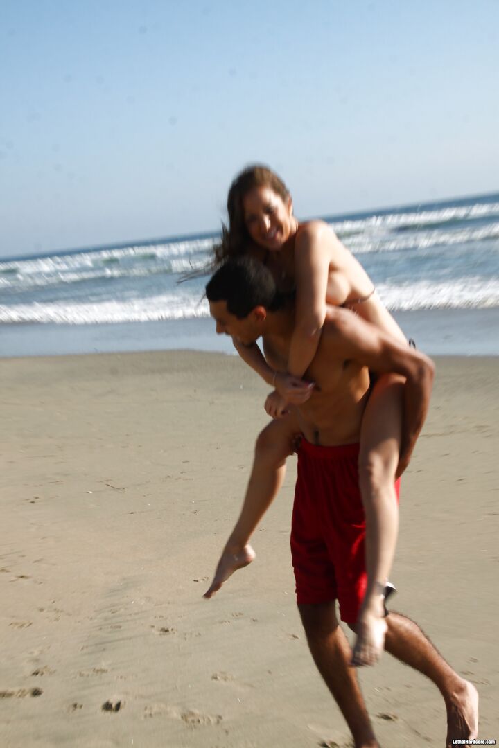 Beach Blanket Pickup Artist Seduces Willing Busty Teen
