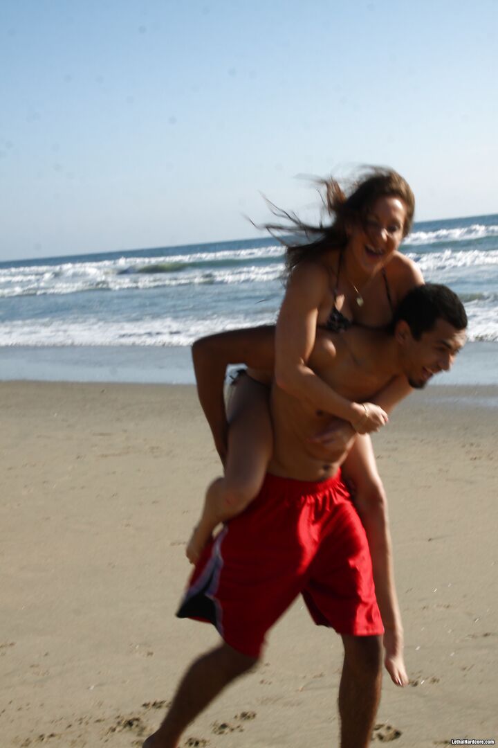 Beach Blanket Pickup Artist Seduces Willing Busty Teen