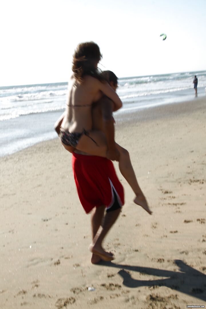 Beach Blanket Pickup Artist Seduces Willing Busty Teen
