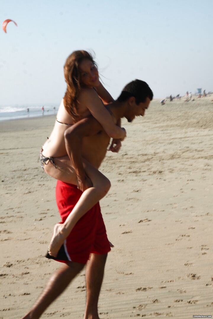 Beach Blanket Pickup Artist Seduces Willing Busty Teen