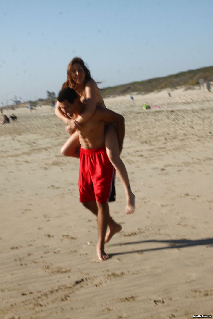 Beach Blanket Pickup Artist Seduces Willing Busty Teen