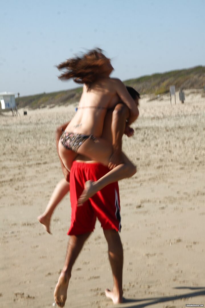 Beach Blanket Pickup Artist Seduces Willing Busty Teen