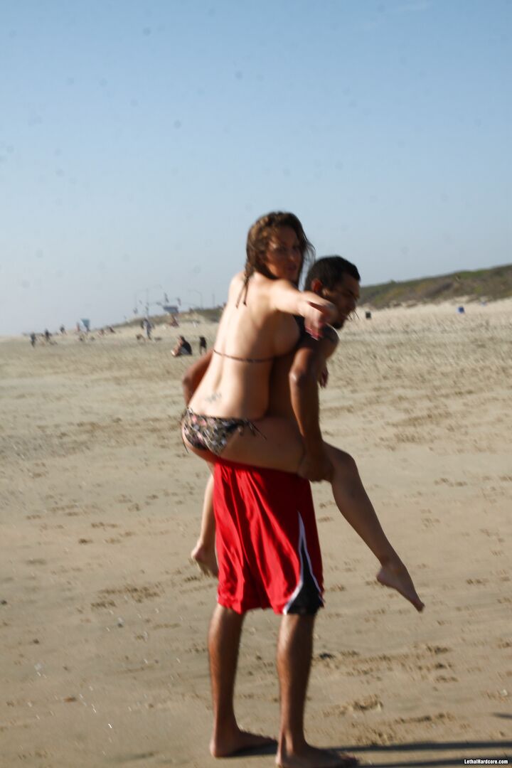 Beach Blanket Pickup Artist Seduces Willing Busty Teen