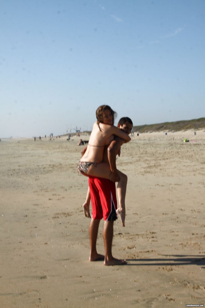 Beach Blanket Pickup Artist Seduces Willing Busty Teen