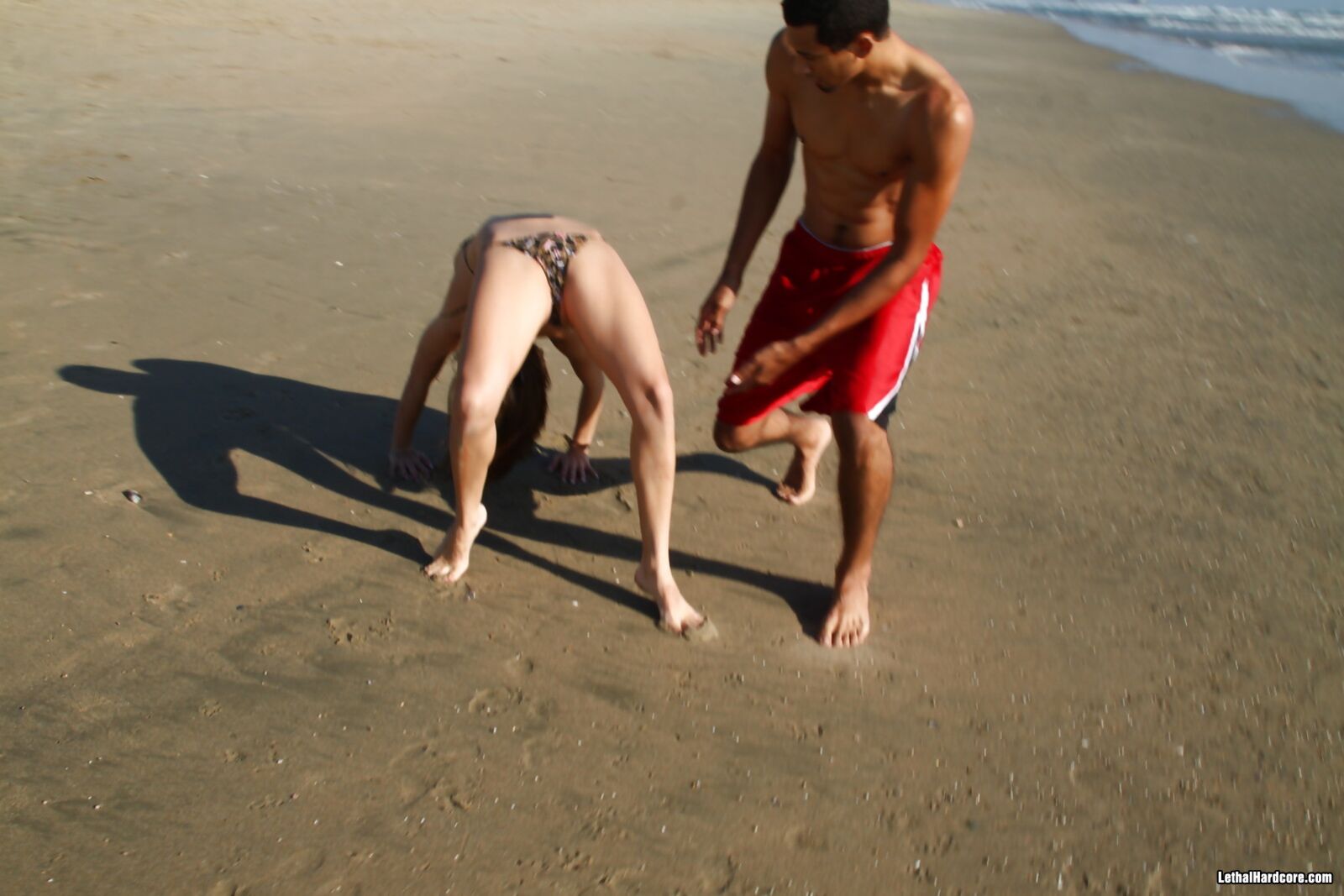 Beach Blanket Pickup Artist Seduces Willing Busty Teen