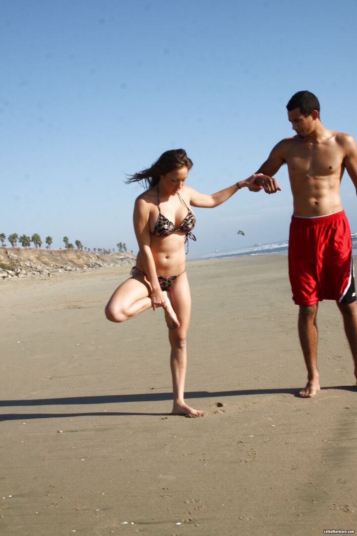 Beach Blanket Pickup Artist Seduces Willing Busty Teen