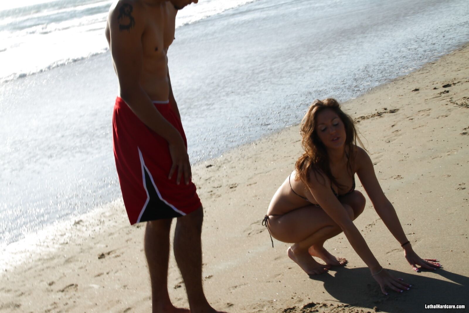Beach Blanket Pickup Artist Seduces Willing Busty Teen