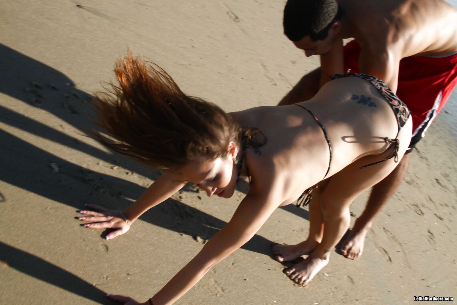 Beach Blanket Pickup Artist Seduces Willing Busty Teen