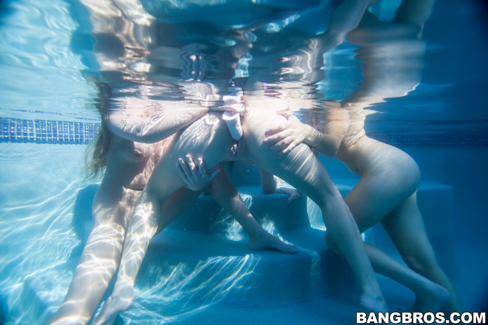 Get wet with some lesbos poolside