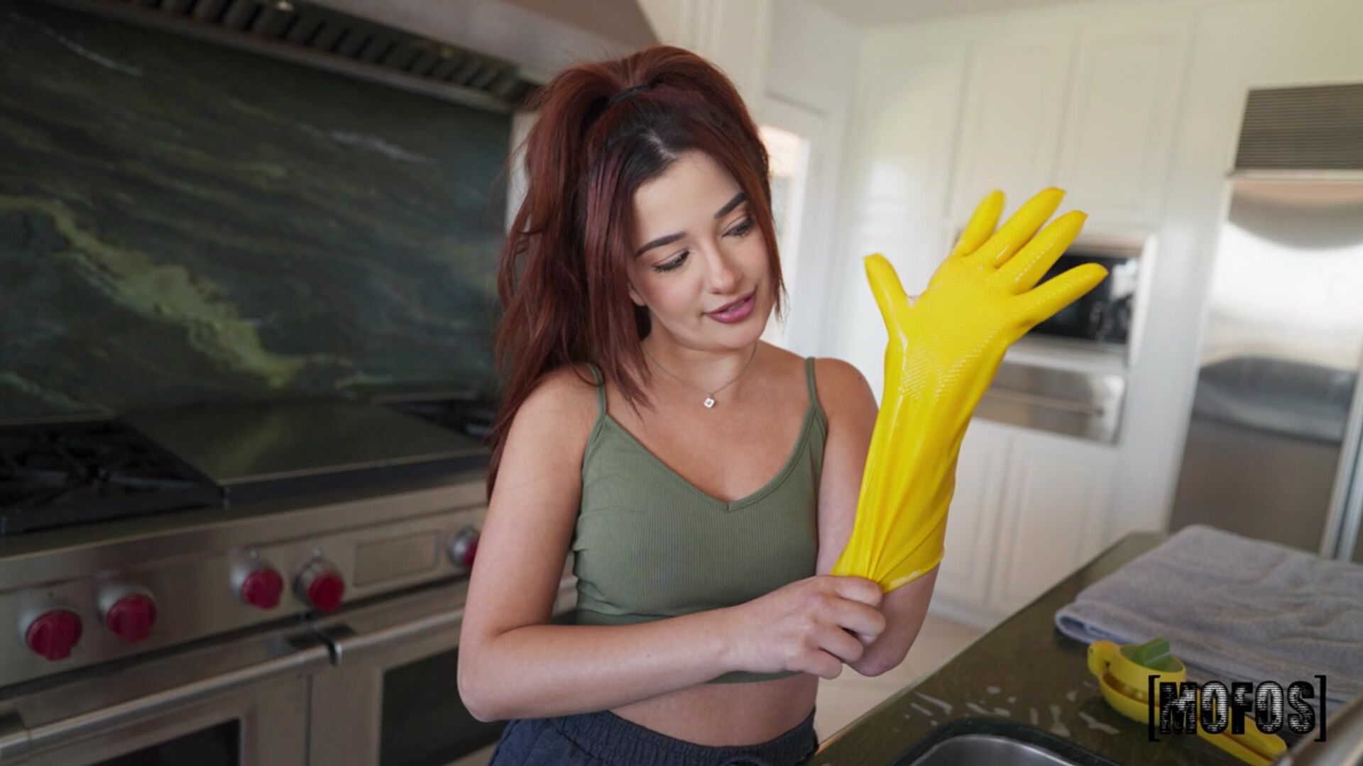 The Kitchen Glove Handjob