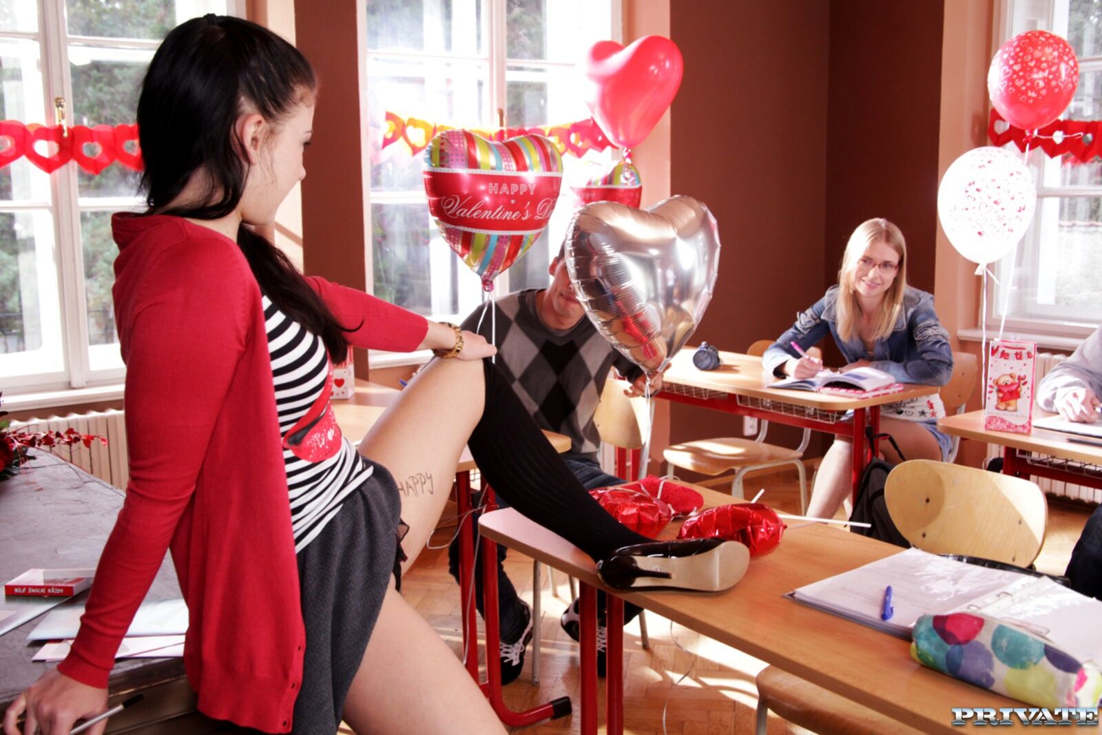 Lucy and Violette Get Some Valentines Day Cock after School