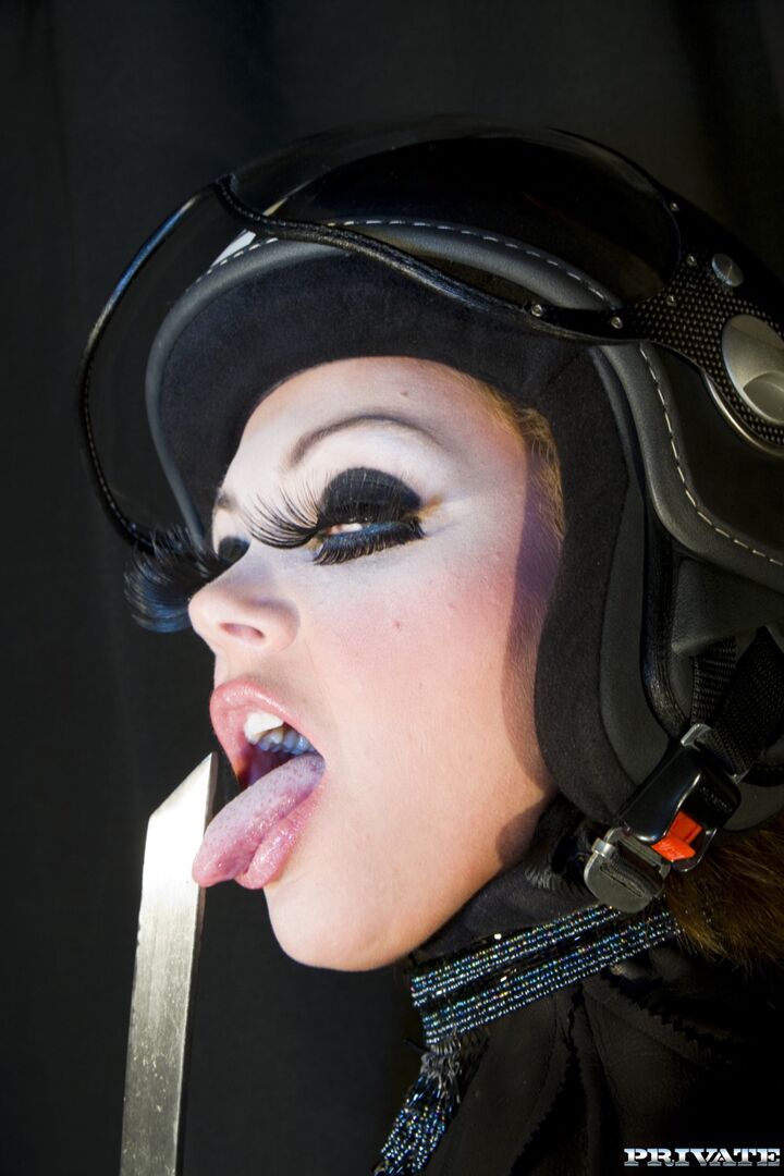 Terri Wears Her Helmet While Getting Double Penetrated by Two Guys