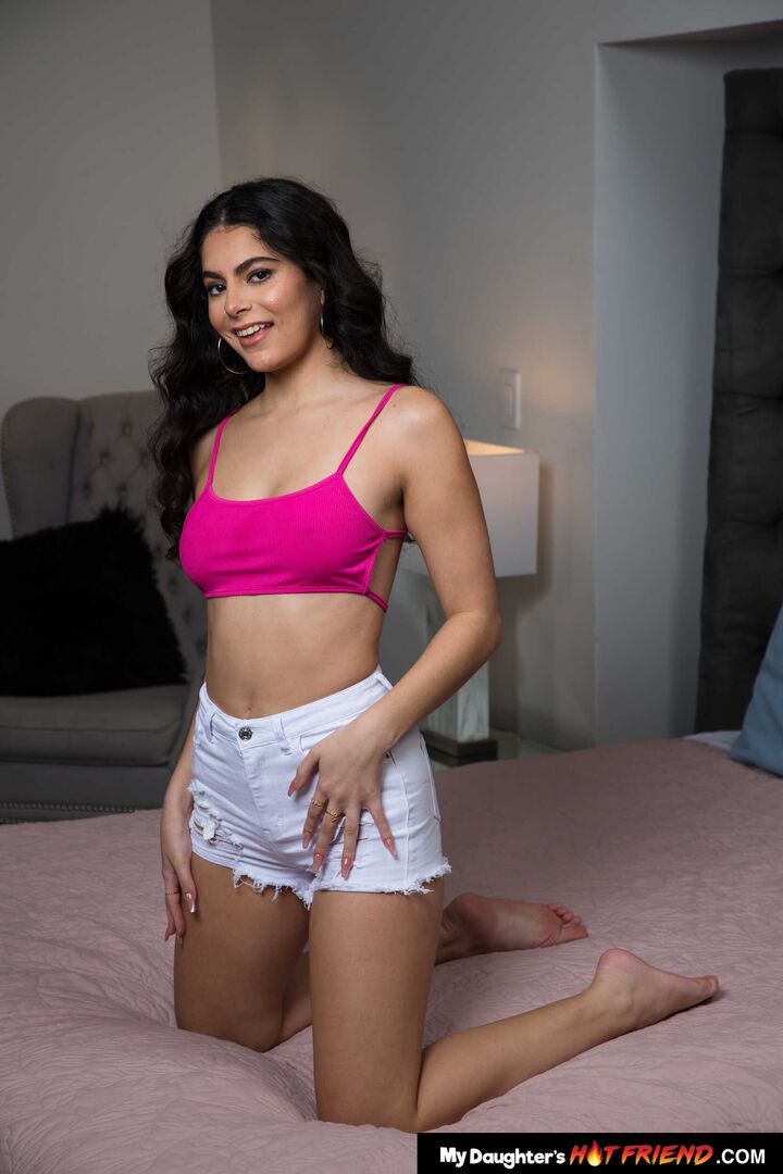 Coed babe Angel Gostosa goes all-in and seduces her friend's dad